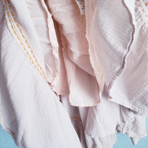 Free People Cotton Hi Low Embroidered Ruffle Dress - Picture 6 of 9